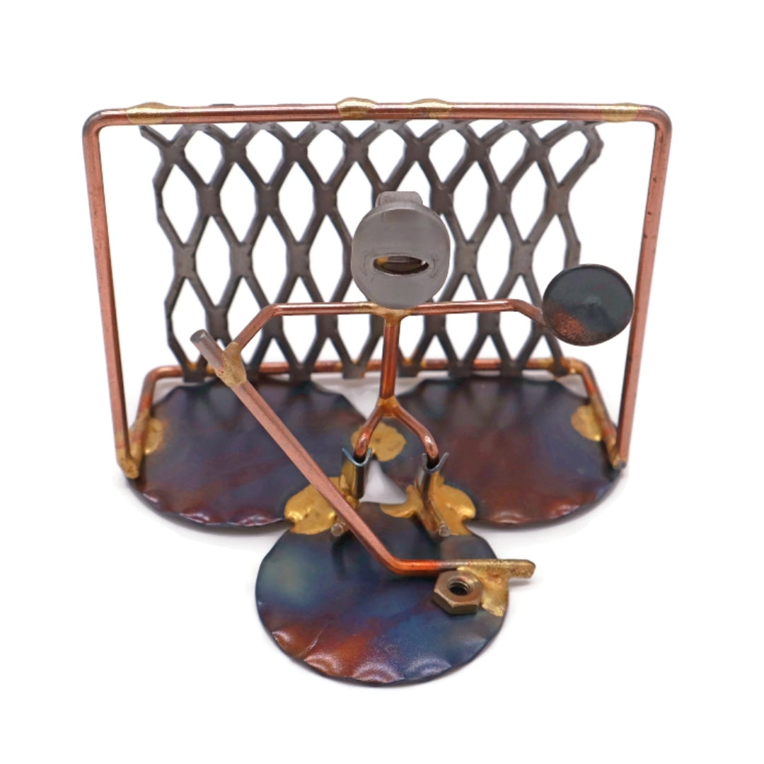 Portero de hockey sobre hielo con red