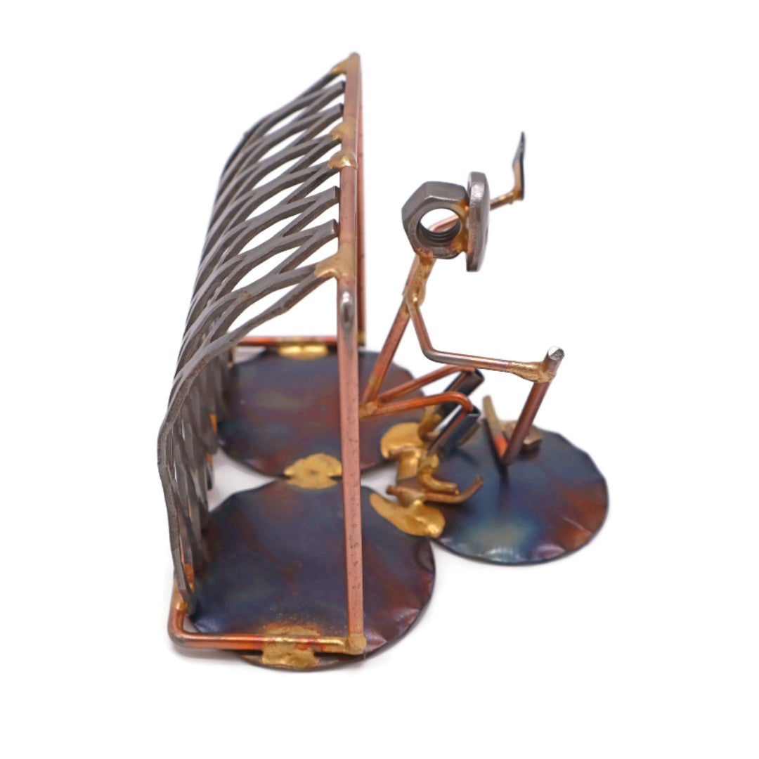 Eishockey-Torwart mit Netz