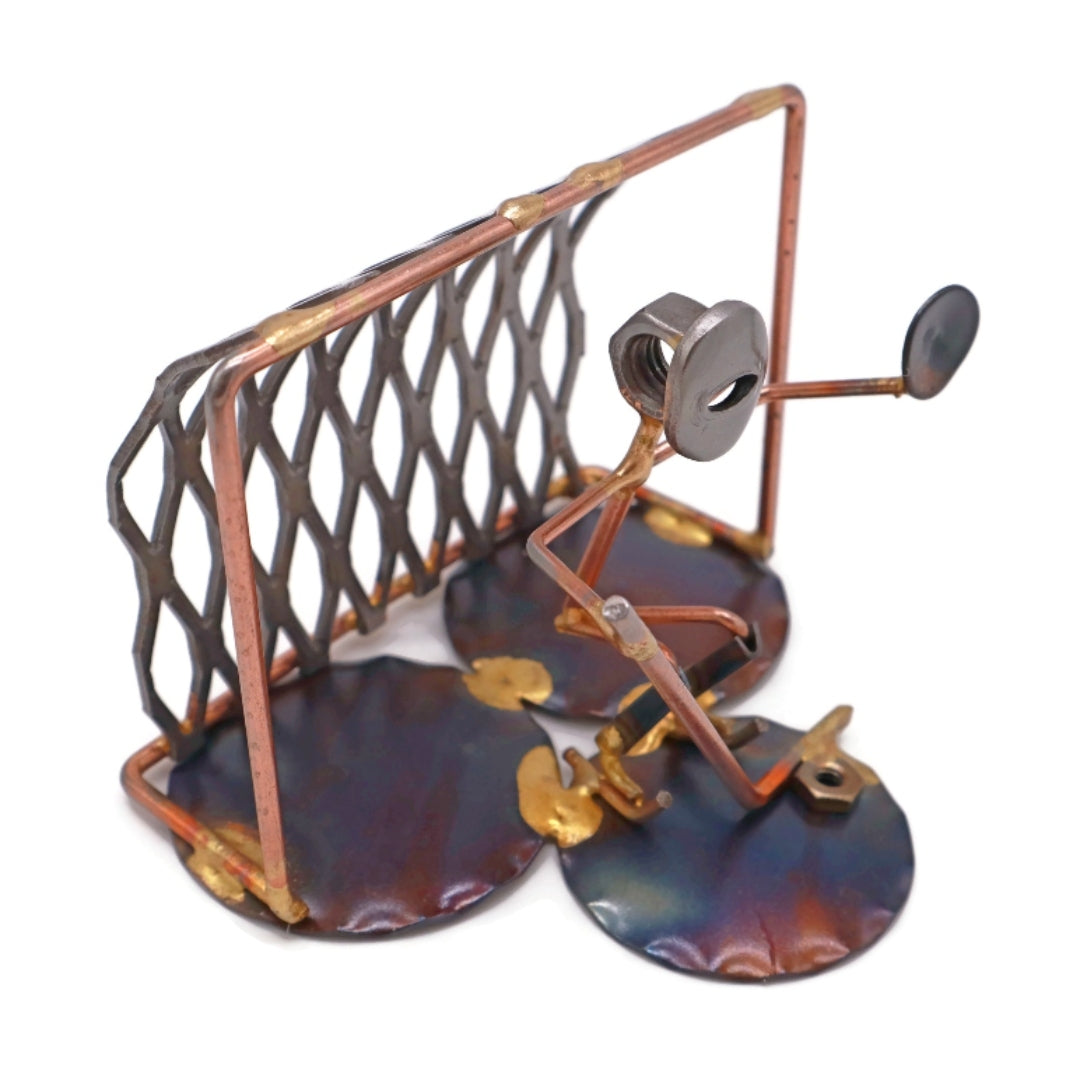 Eishockey-Torwart mit Netz