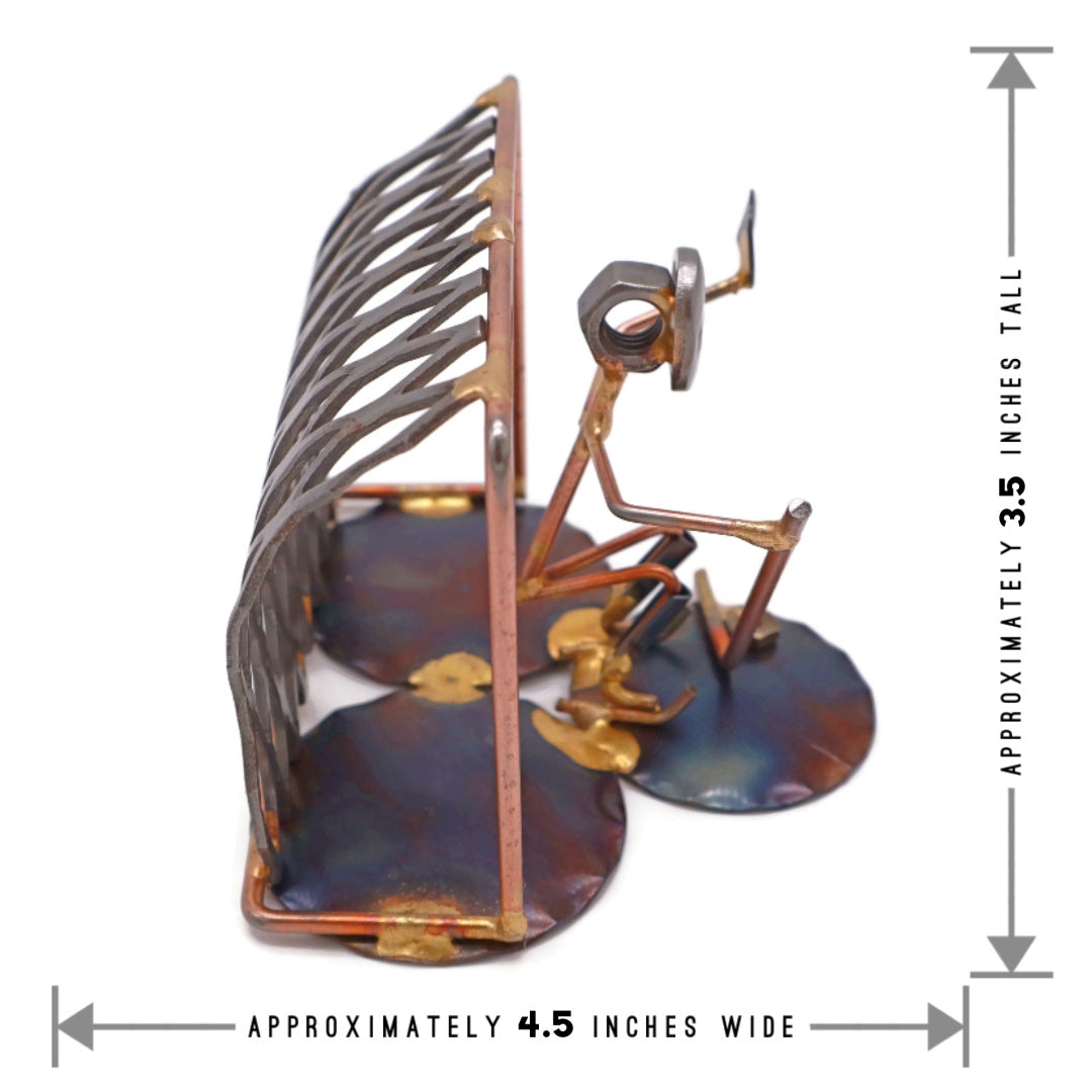 Portero de hockey sobre hielo con red