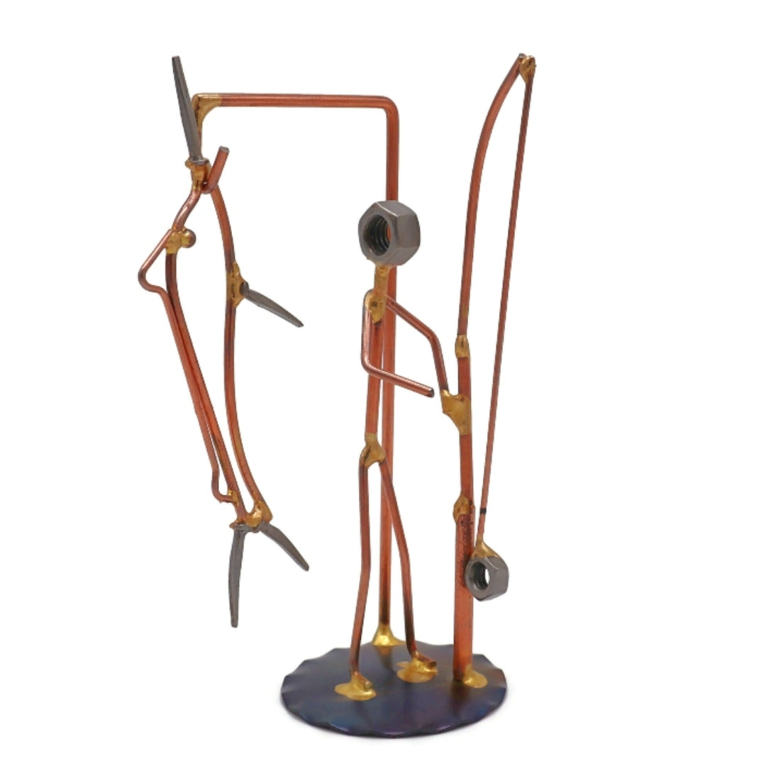 Pescador deportivo con marlin