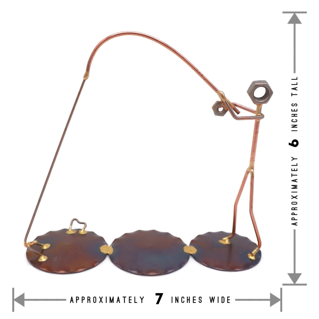 Pescador con pez encendido