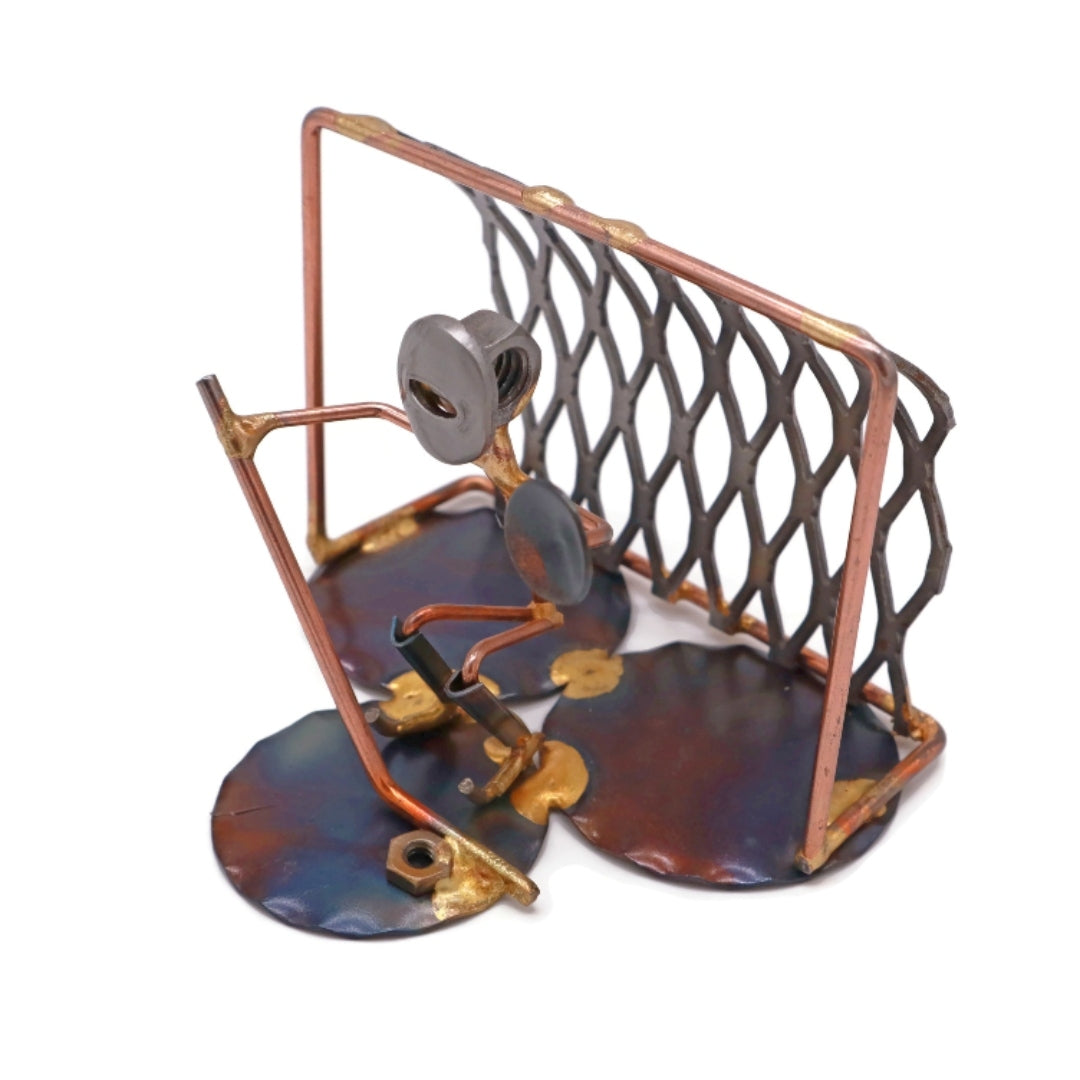 Portero de hockey sobre hielo con red