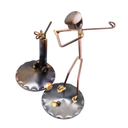 Golf Backswing Man with Clubs