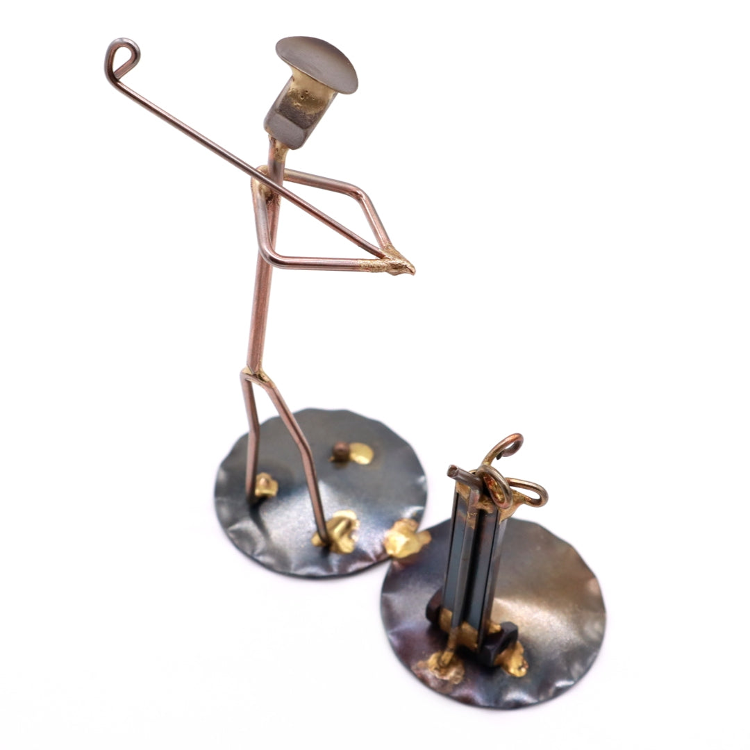 Golf Backswing Man with Clubs